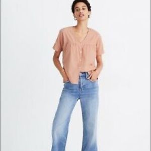 Madewell Cotton Swiss Dot Gauze Blouse